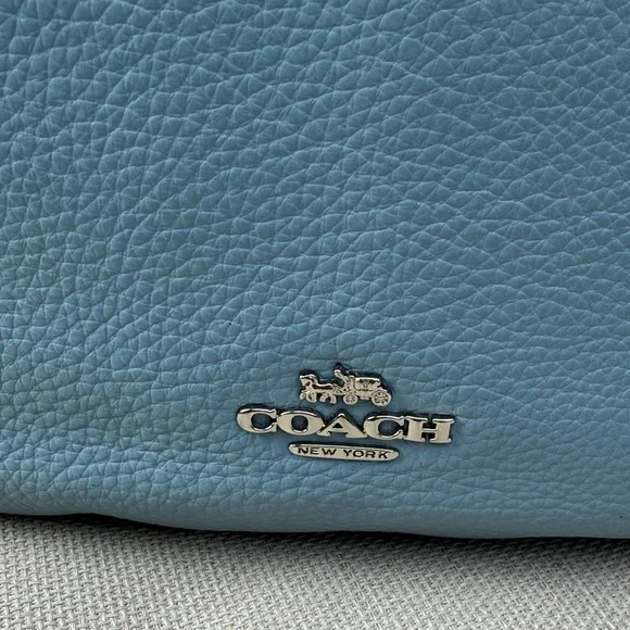 Coach Sky Blue Leather Shoulder Bag - Picture 5 of 16